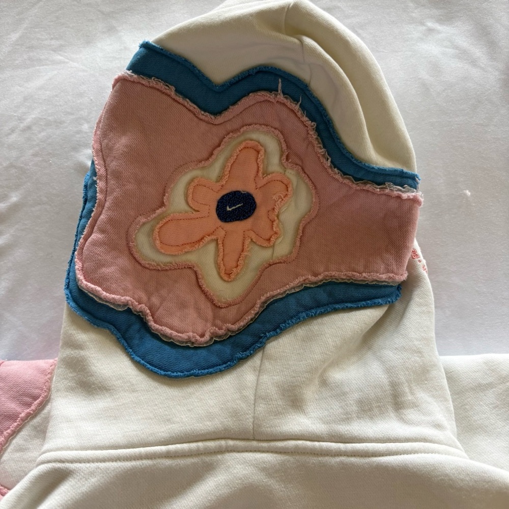 Nike Sportswear Project Uphoria Fleece Hoodie Sail Color Floral Patches - Picture 9 of 14